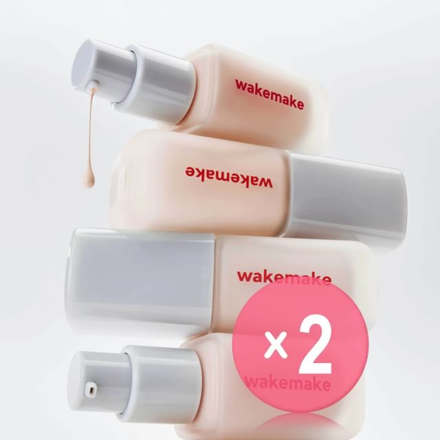 WAKEMAKE-Seamless Wear Foundation - 6 Colors 2pcs Bundle Set