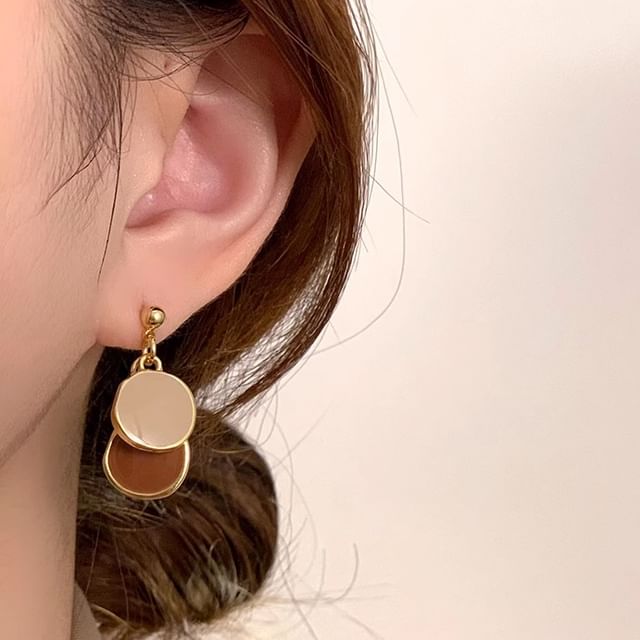 Wandoli-Enamel Disc Drop Earring