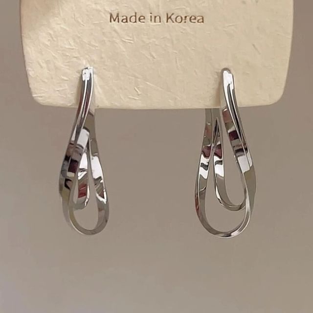 Wandoli-Polished Layered Teardrop Alloy Statement Earring