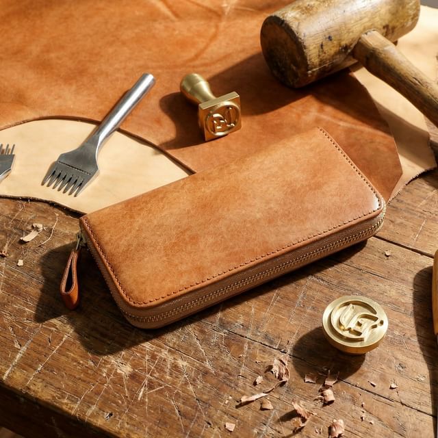 Wavecho-Genuine Leather Long Wallet