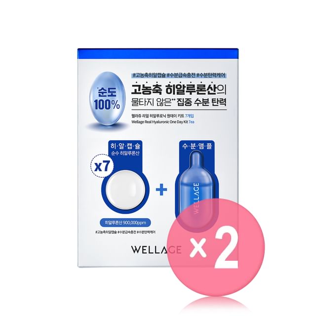 WELLAGE-Real Hyaluronic One Day Kit Set 2pcs Bundle Set