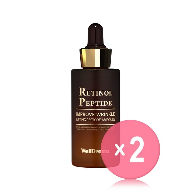 WellDerma-Retinol Peptide Improve Wrinkle Lifting Restore Ampoule 2pcs Bundle Set
