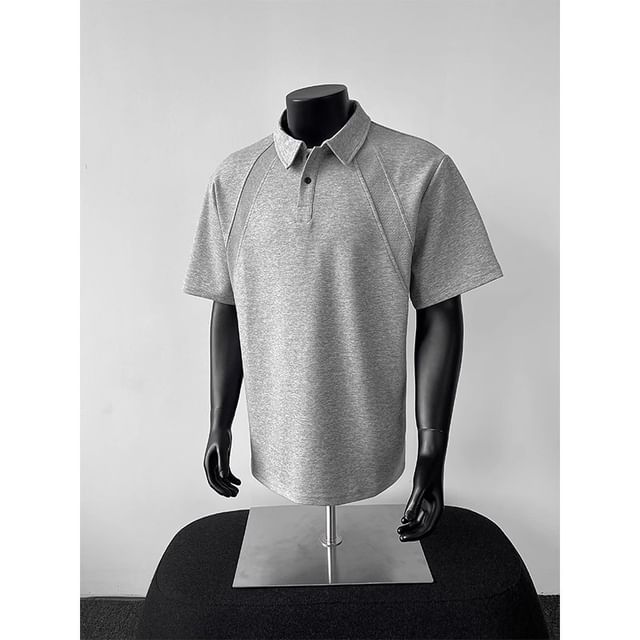 Wescosso-Short-Sleeve Plain Polo Shirt