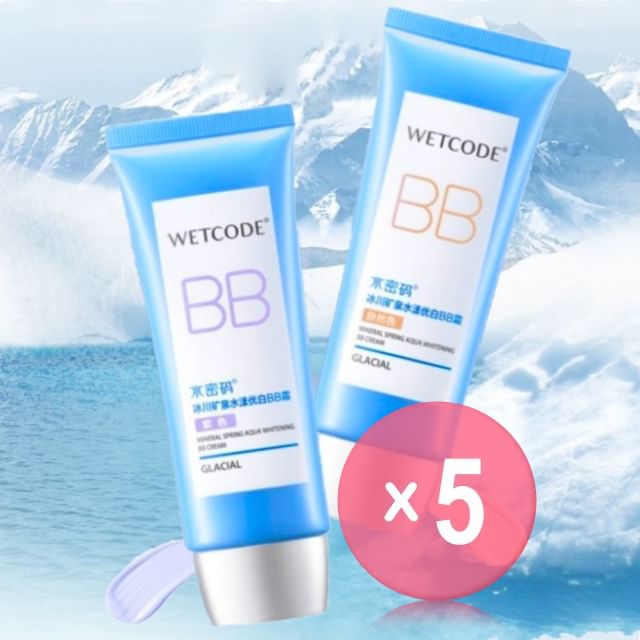 WETCODE-Mineral Spring Aqua Whitening BB Cream - 2 Colors 5pcs Bundle Set