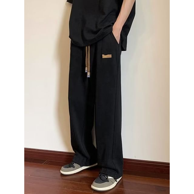 Wewewow-Drawstring Waist Baggy Sweatpants