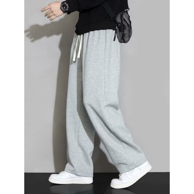Wewewow-Drawstring Waist Loose Fit Sweatpants