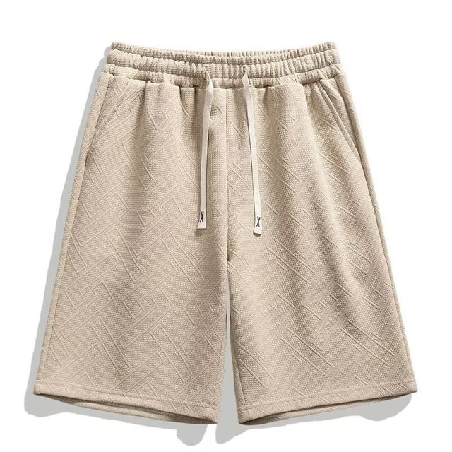 Wewewow-Drawstring Waist Plain Sweat Shorts