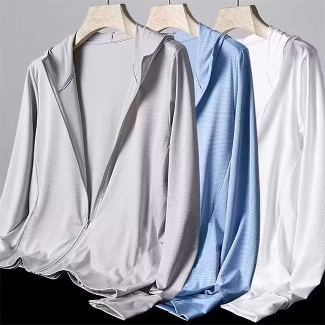 Wewewow-Plain Zip Light Jacket