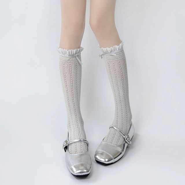 Whychunga-Bow Detail Ruffle Trim Socks Various Designs
