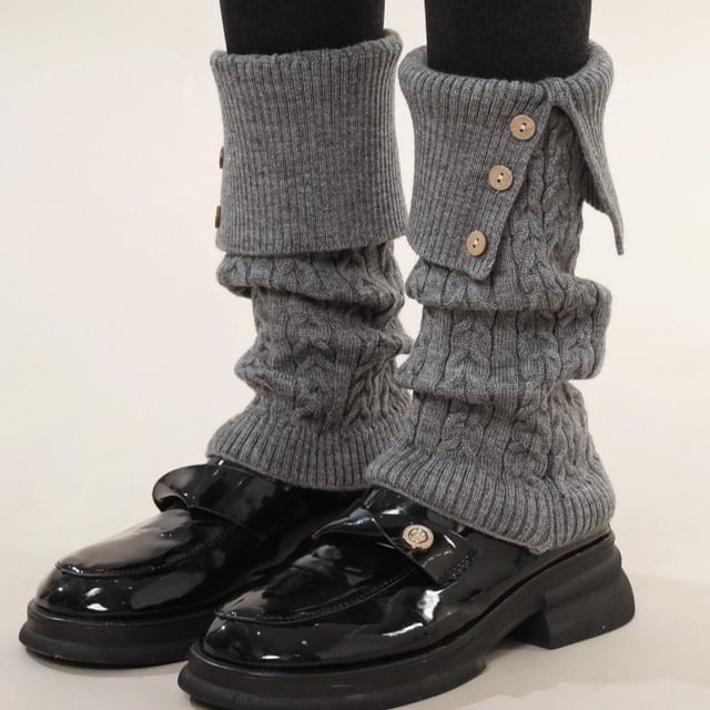 Whychunga-Buttoned Knit Leg Warmer