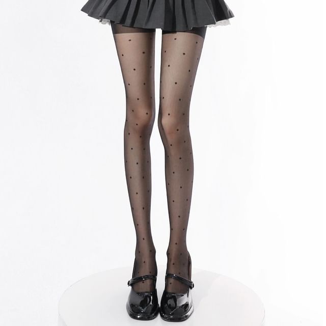 Whychunga-Dotted Sheer Tights