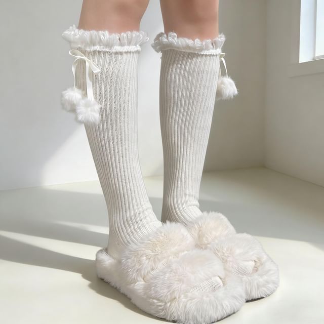 Whychunga-Pom Pom Long Socks