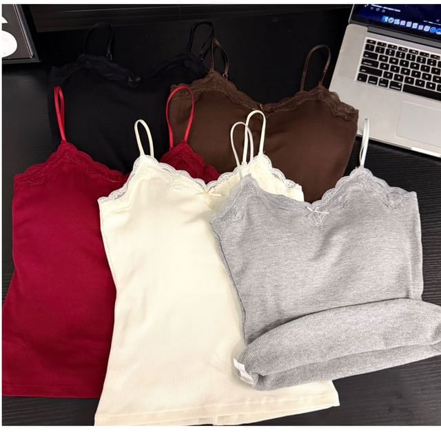Wildery-Plain Lace Trim Bra Top