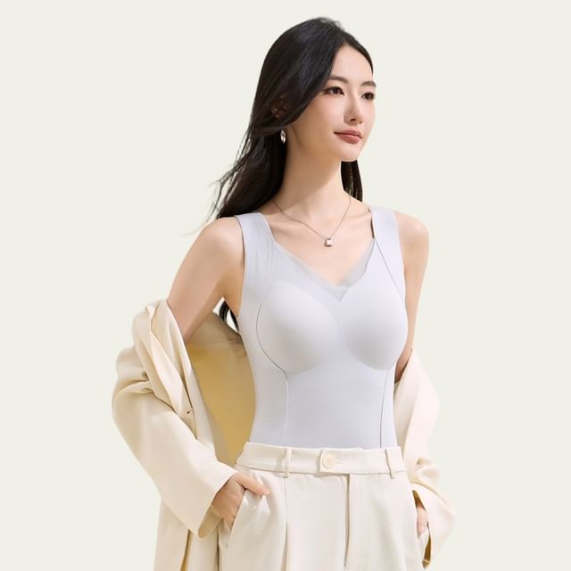 Wildery-Plain Padded Slim Fit Tank Top