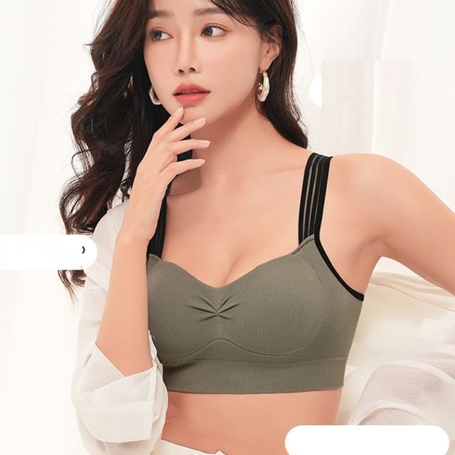 Wildery-Ruched Wireless Bra