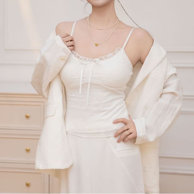 Wildery-Scoop Neck Lace Bra Top