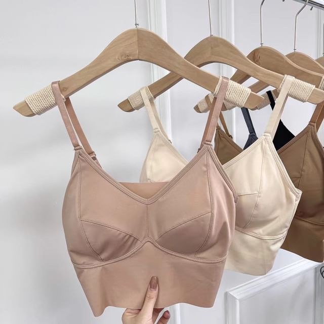 Wildery-Sleeveless Plain Bra Top