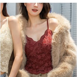 Wildery-V-Neck Lace Bra Top