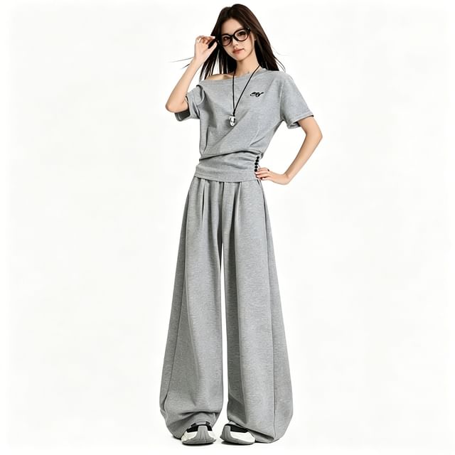 Windflower-Plain Wide Leg Sweatpants