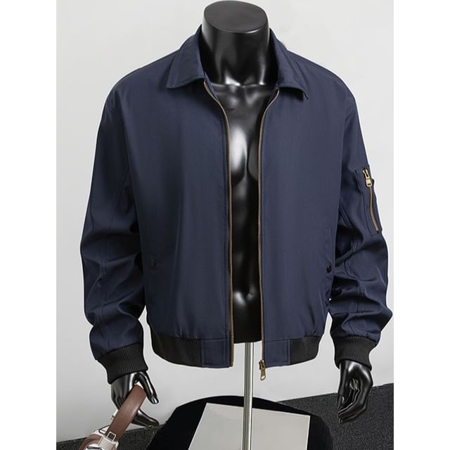 Wolfkane-Collared Zip-Up Bomber Jacket