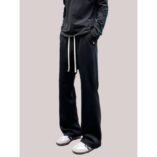 Wolfkane-Drawstring Waist Barrel Leg Sweatpants