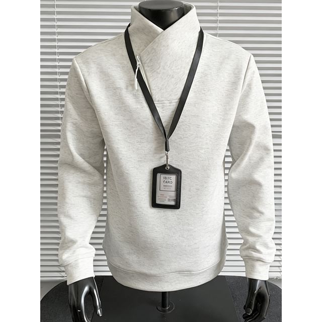 Wolfkane-Mock Neck Plain Sweatshirt