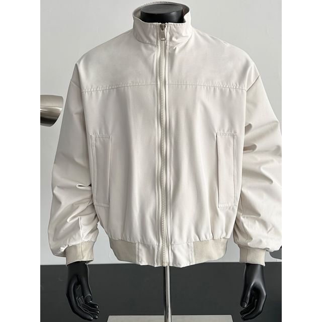 Wolfkane-Mock Neck Zip-Up Plain Jacket
