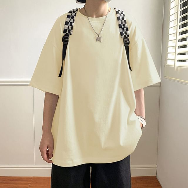 Wolfkane-Short Sleeve Crew Neck Plain T-Shirt