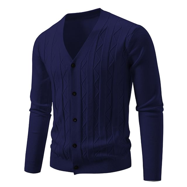Wolfkane-V-Neck Plain Cardigan