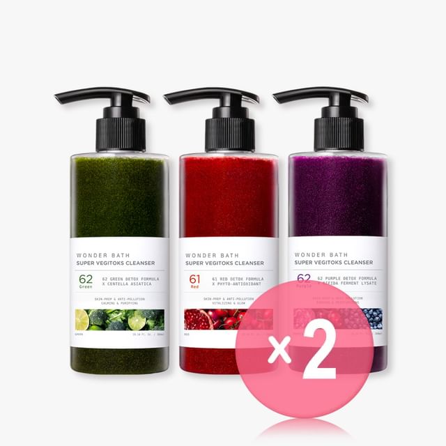 WONDER BATH-Super Vegitoks Cleanser - 3 Types 2pcs Bundle Set