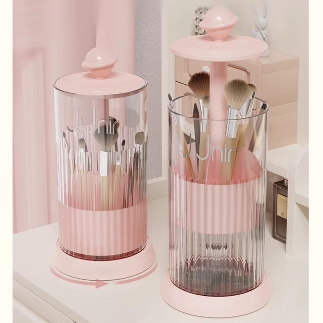 Worthbuy-Plastic Rotatable Makeup Brush Desk Organizer