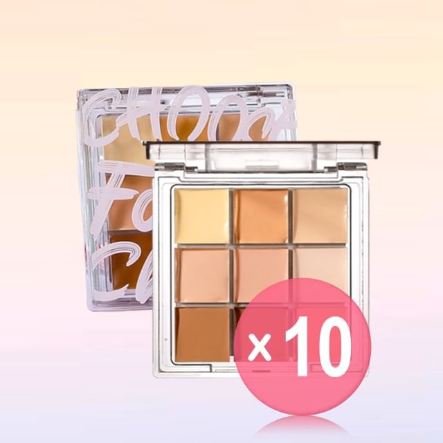 xixi-9 Colors Concealer Palette - Brown 10pcs Bundle Set