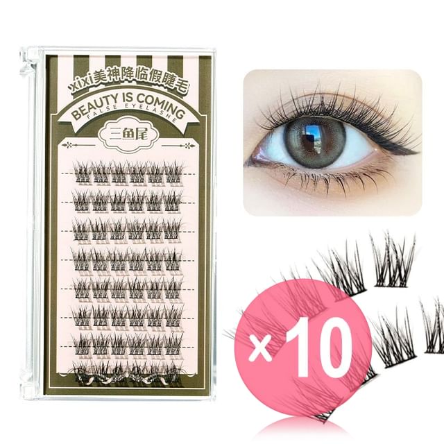xixi-Beauty descending False Eyelashes - Fishtail 10pcs Bundle Set