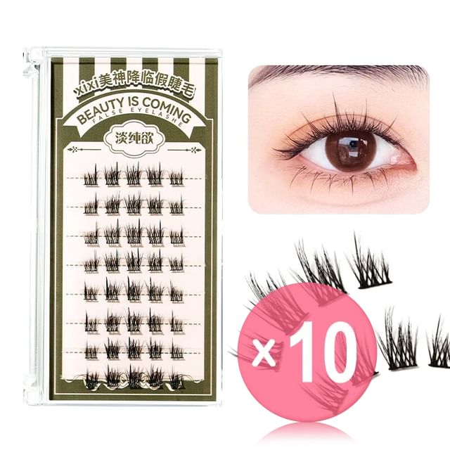 xixi-Beauty descending False Eyelashes - Light 10pcs Bundle Set