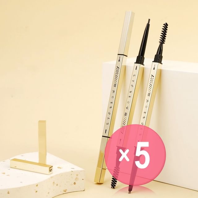 xixi-Dual Head Eyebrow Pencil - Crayon à sourcils double embout - 3 teintes - lot de 5