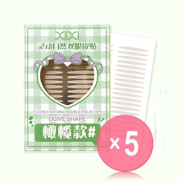xixi-Flexible Natural Double Eyelid Tape - 5 Options 5pcs Bundle Set