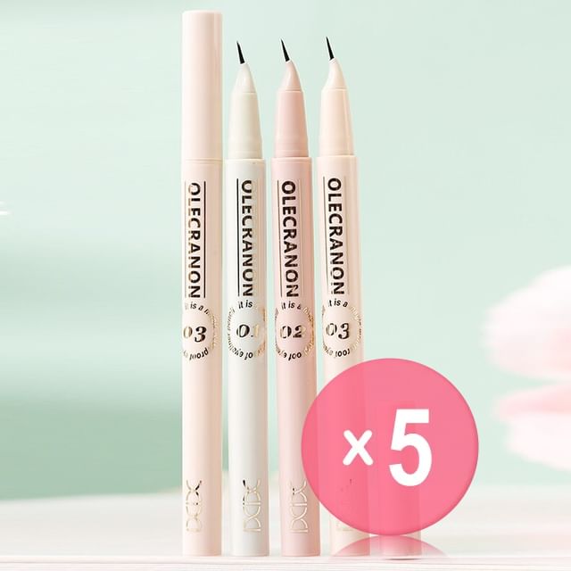xixi-Ink Control Focus Curved Tip Eyeliner - 3 Colors 5pcs Bundle Set