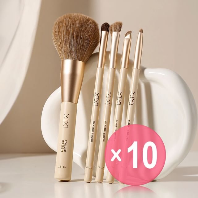 xixi-Light Fluffy And Soft Make Up Brush - 5 Types 10pcs Bundle Set