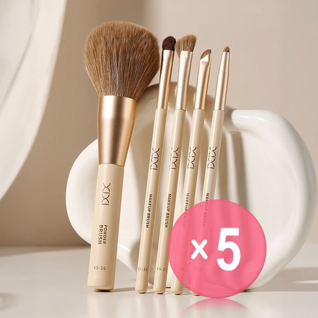 xixi-Light Fluffy And Soft Make Up Brush - 5 Types 5pcs Bundle Set