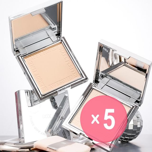 xixi-Light Ultra Bright Soft Focus Pressed Powder - 2 Colors 5pcs Bundle Set