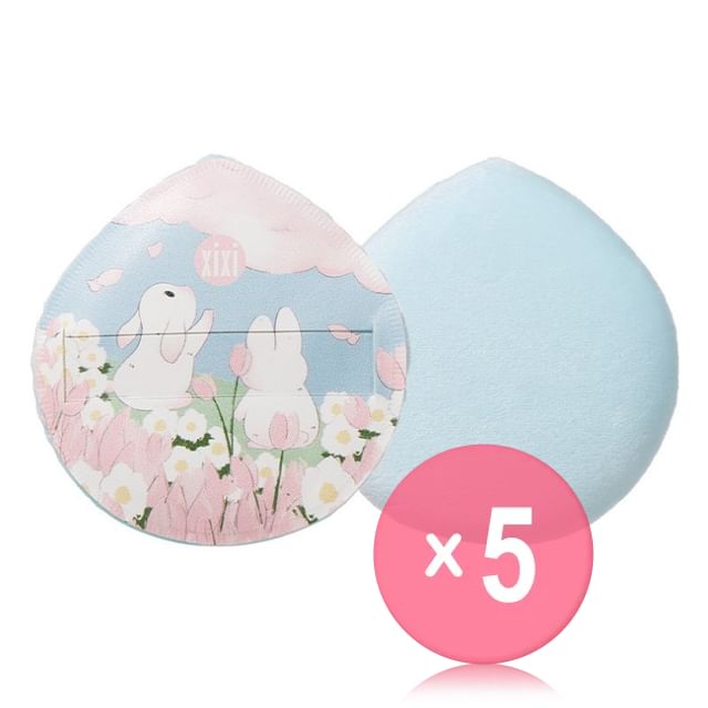 xixi-Rabbit Bubble Makeup Puff - 2 Types 5pcs Bundle Set