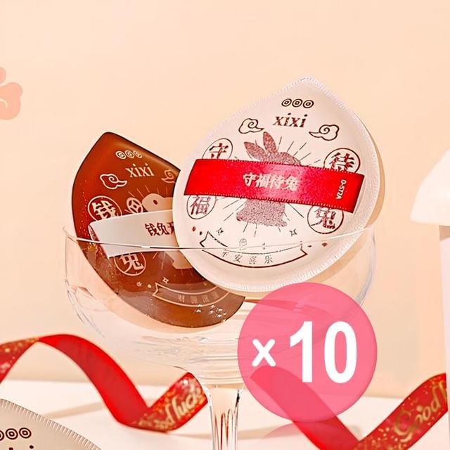 xixi-Rabbit Edition Soft Cushion Puff - 2 Types 10pcs Bundle Set
