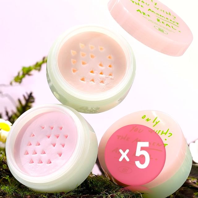 xixi-Spring Peach Flawless Setting Powder - 3 Colors 5pcs Bundle Set