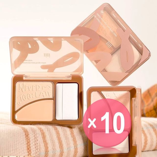 xixi-Tone Soft Focus Double Highlight Palette - 2 Colors 10pcs Bundle Set