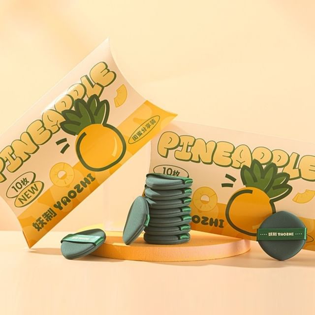YAOZHI-Crazy Pineapple Pie Powder Puff Set-10 Pezzi