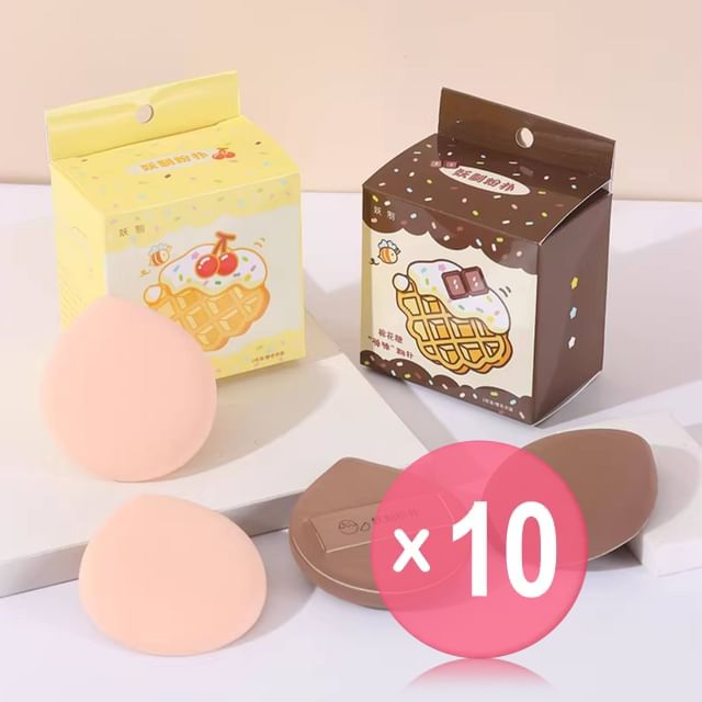 YAOZHI-Marshmallow Powder Puff Set with Case - 2 Types 10pcs Bundle Set