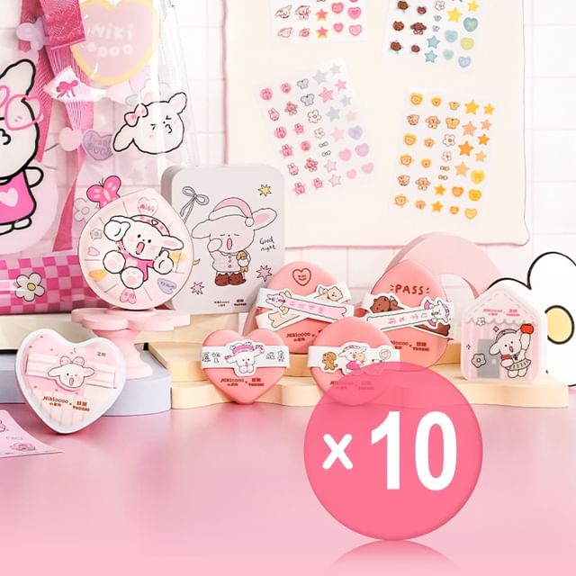 YAOZHI-Nikioooo Edition Multi-Use Powder Puff - 3 Types 10pcs Bundle Set