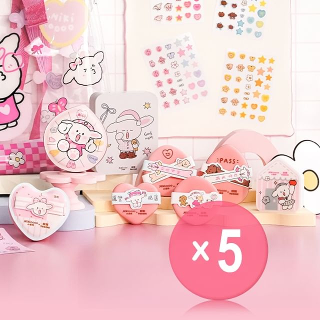 YAOZHI-Nikioooo Edition Multi-Use Powder Puff - 3 Types 5pcs Bundle Set