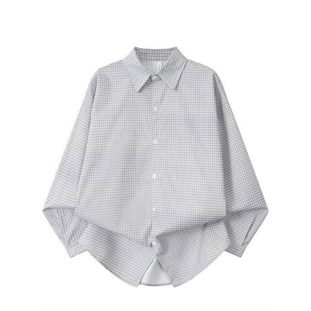 Yelmenor-Long-Sleeve Collared Plaid Button Up Shirt