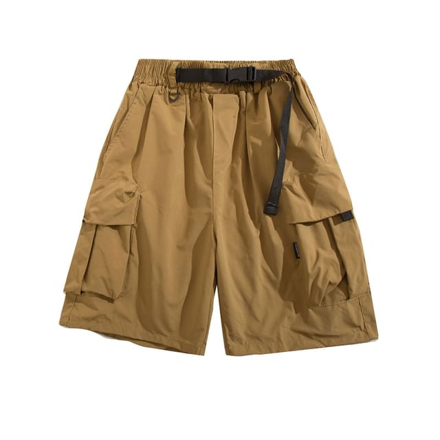 Yelmenor-Mid Rise Buckled Cargo Shorts